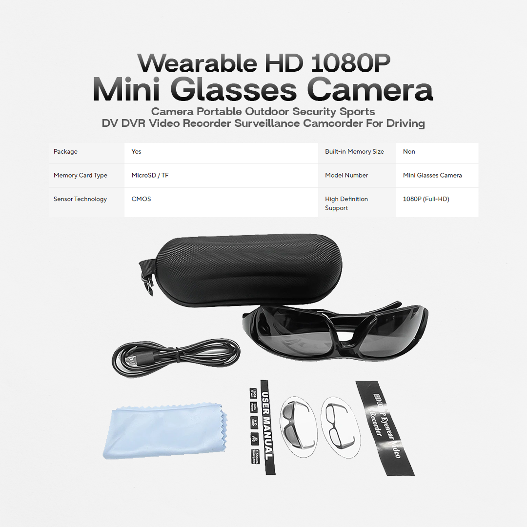 Wearable HD 1080P Mini Glasses Camera
